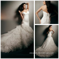 Mermaid Strapless Organza Ruffle Wedding Dress (T10360)